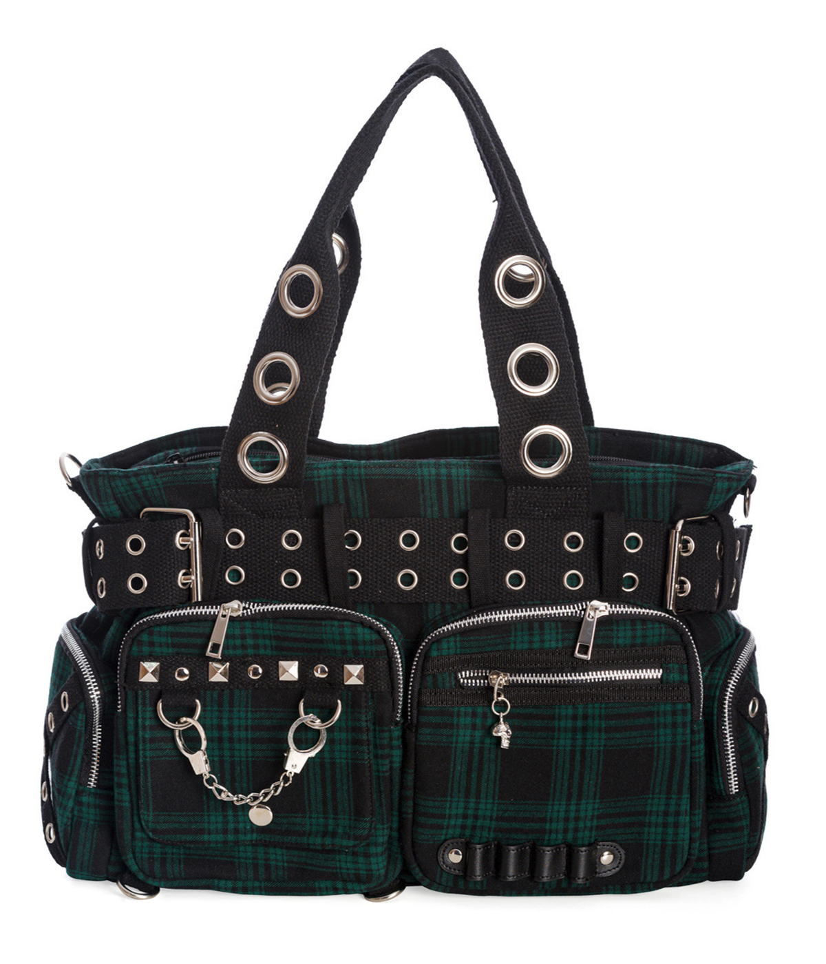 BOLSO PUNK ESCOCES VERDE